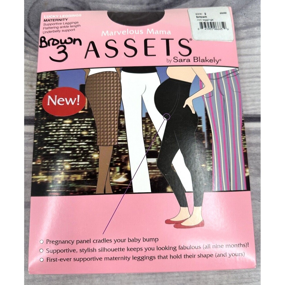 ASSETS BY SPANX MARVELOUS MAMA LUCKY LEGGINGS Size‎ 3 Maternity BROWN